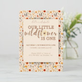 Little Wildflower draaien een verjaardag uitnodigi Kaart (Staand voorkant)