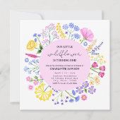 Little Wildflower draait een eerste verjaardag Kaart (Voorkant)