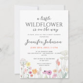 Little Wildflower Eenvoudig Baby shower Uitnodigin Kaart (Voorkant)