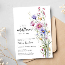 Little Wildflower Elegant Boho Floral Baby shower