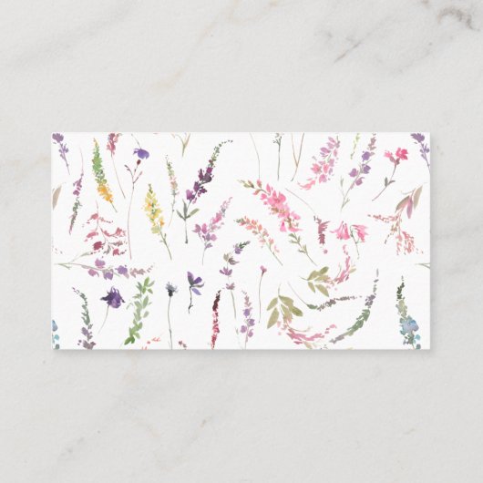 Little Wildflower Floral Baby Display Douche Visitekaartje (Achterkant)