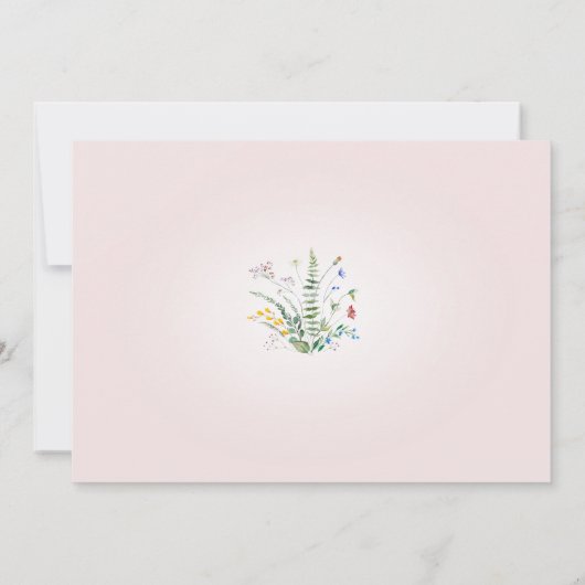 Little Wildflower Floral Baby Girl Foto Kaart (Achterkant)