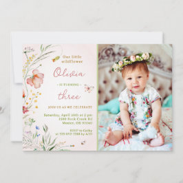 Little Wildflower Floral Baby Girl Foto Kaart