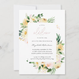 Little Wildflower Floral Baby shower Invitation Kaart