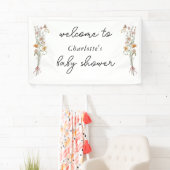 Little Wildflower Floral Baby shower Welcome Spandoek (Insitu)