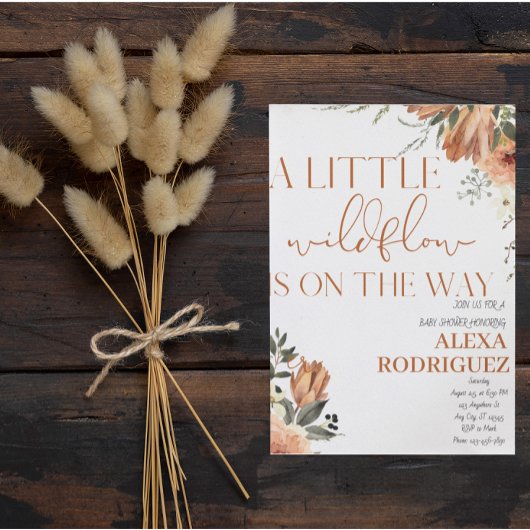 Little Wildflower Floral Boho baby shower invit