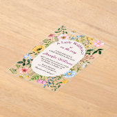 Little Wildflower ,floral Garden Girl baby shower Acryl Uitnodigingen (Laagn)
