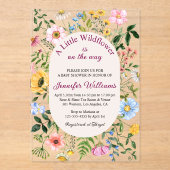 Little Wildflower ,floral Garden Girl baby shower Acryl Uitnodigingen (Voorkant)