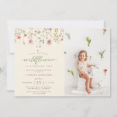 Little Wildflower Flower 2e verjaardag foto Kaart (Voorkant)