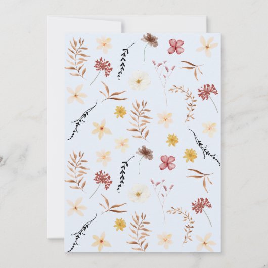 Little Wildflower Flower Baby shower Kaart (Achterkant)