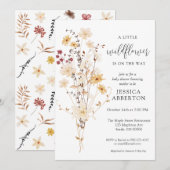 Little Wildflower Flower Baby shower Kaart (Voorkant / Achterkant)