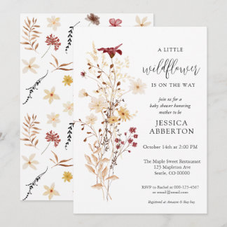 Little Wildflower Flower Baby shower Kaart
