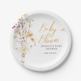 Little Wildflower Flower Baby shower Papieren Bordje