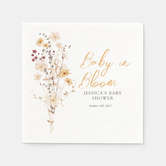 Little Wildflower Flower Baby shower Servet (Voorkant)
