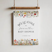 Little Wildflower Flower Baby shower Welkom Poster