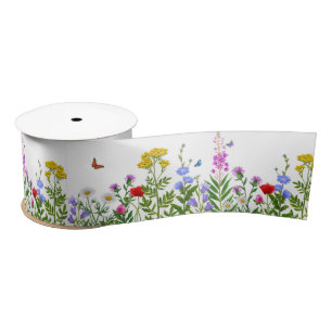 Little Wildflower Garden Floral Pattern Gift Satijnen Lint