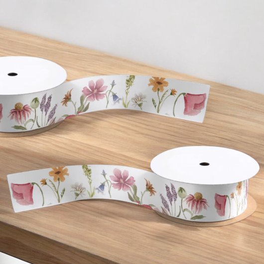 Little Wildflower Garden Floral Pattern Gift Satijnen Lint