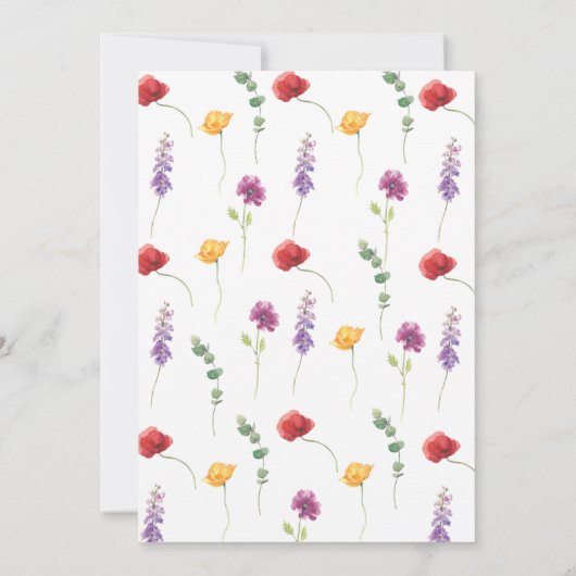 Little Wildflower Garden Party 1e verjaardag Kaart (Achterkant)