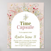 Little Wildflower Garden Party Time Capsule Sign Poster (Voorkant)