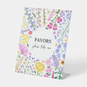 Little Wildflower Garden Party Verjaardag Reclamebord Met Voetstuk (Voorkant)