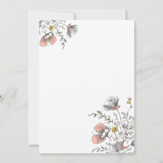 Little Wildflower Girl 1st Birthday Kaart (Achterkant)