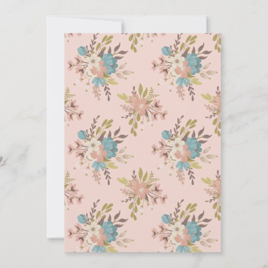 Little Wildflower Girl Baby shower per post Kaart (Achterkant)