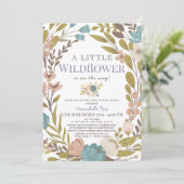 Little Wildflower Girl Drive-by Baby shower Kaart (Staand voorkant)