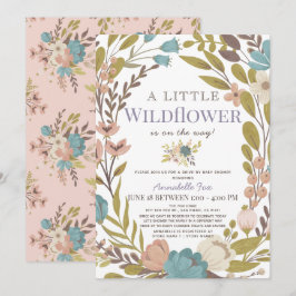 Little Wildflower Girl Drive-by Baby shower Kaart