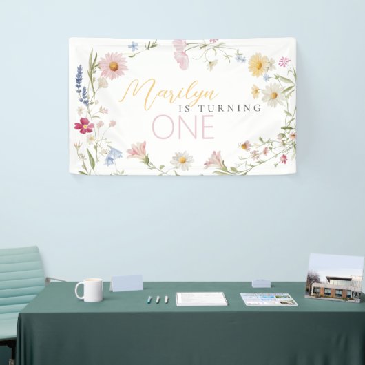 Little Wildflower Girl wordt een verjaardag Spandoek (Beurs)