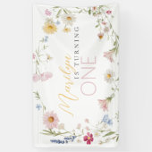 Little Wildflower Girl wordt een verjaardag Spandoek (Verticaal)