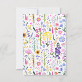 Little Wildflower Girls 1e verjaardag foto Bedankkaart (Achterkant)