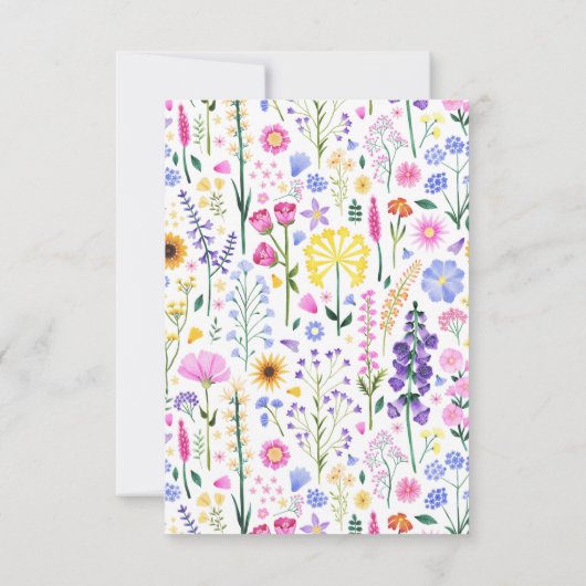 Little Wildflower Girls 1e verjaardag foto Bedankkaart (Achterkant)