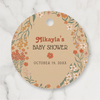 Little Wildflower Herfst Rustic Boho Baby shower Bedankjes Labels