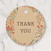 Little Wildflower Herfst Rustic Boho Baby shower Bedankjes Labels (Voorkant)
