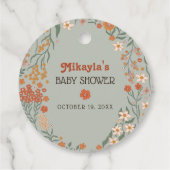 Little Wildflower Herfst Rustic Boho Baby shower Bedankjes Labels (Achterkant)