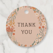 Little Wildflower Herfst Rustic Boho Baby shower Bedankjes Labels (Voorkant)