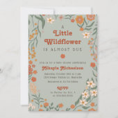Little Wildflower Herfst Rustic Boho Baby shower Kaart (Voorkant)