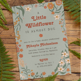 Little Wildflower Herfst Rustic Boho Baby shower Kaart