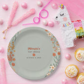 Little Wildflower Herfst Rustic Boho Baby shower Papieren Bordje (Feest)