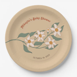 Little Wildflower Herfst Rustic Boho Baby shower Papieren Bordje