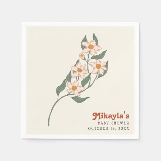 Little Wildflower Herfst Rustic Boho Baby shower Servet (Voorkant)