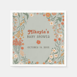 Little Wildflower Herfst Rustic Boho Baby shower Servet