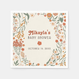 Little Wildflower Herfst Rustic Boho Baby shower Servet