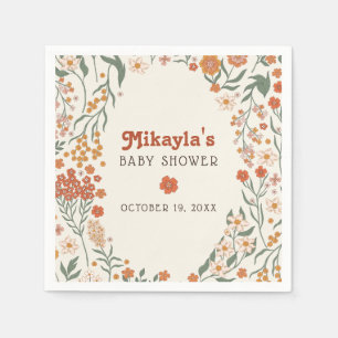 Little Wildflower Herfst Rustic Boho Baby shower Servet