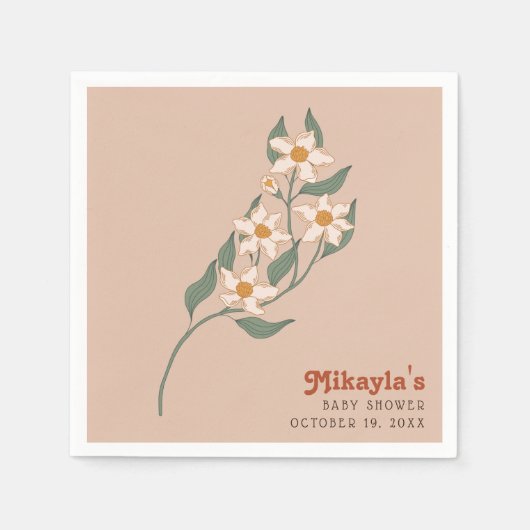 Little Wildflower Herfst Rustic Boho Baby shower Servet (Voorkant)