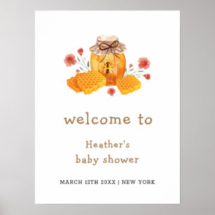 Little Wildflower Honey Bee Baby shower Welkom Poster
