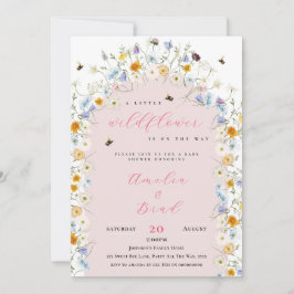 Little Wildflower is op weg naar Baby shower Pink Kaart