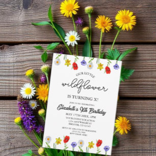 Little Wildflower Kinder Girl Birthday Kaart