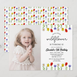 Little Wildflower Kinder Girl Birthday Kaart