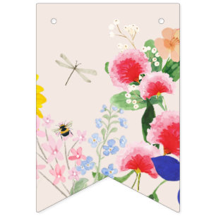 Little Wildflower Mama to Bee Baby shower Vlaggetjes